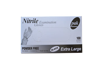BLACK NITRILE GLOVES PACKET 100