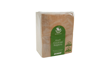 ENVIROCHOICE BROWN/KRAFT COCKTAIL NAPKINS QTR FOLD 240X240MM 2000 UNITS