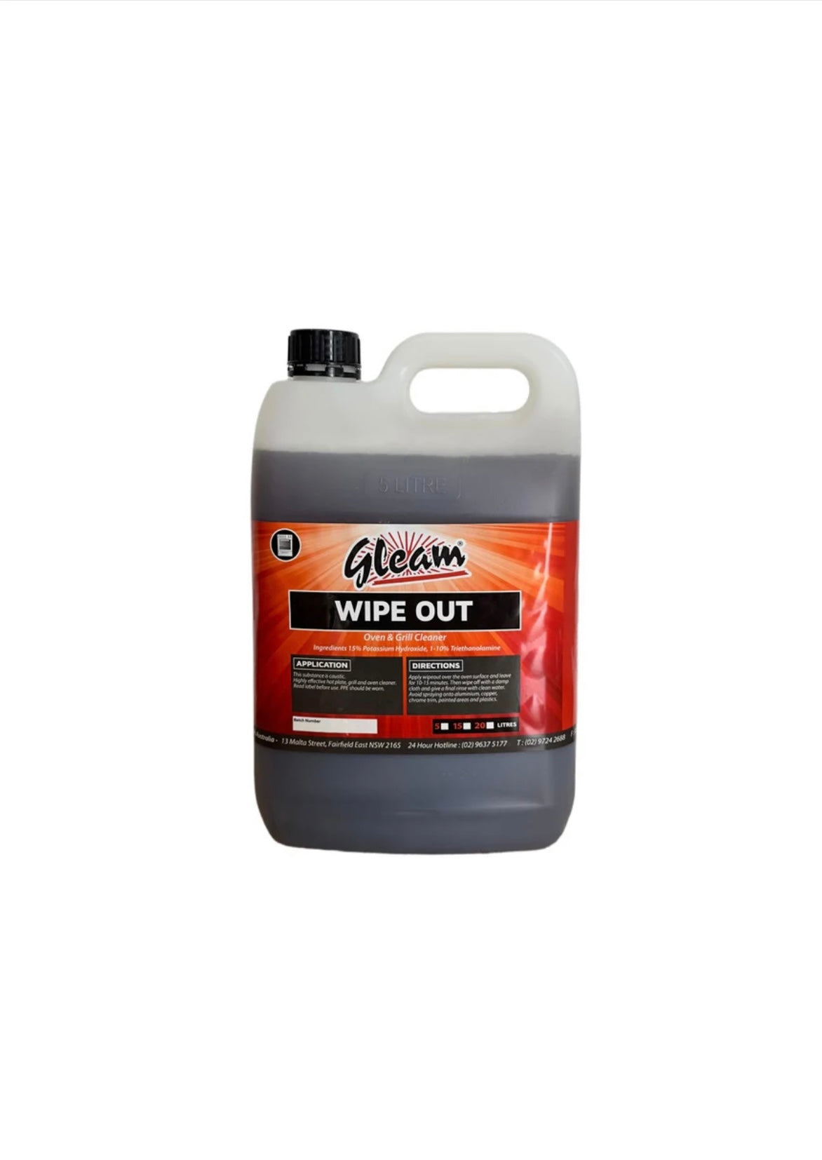 OVEN & GRILL CLEANER | WIPE OUT 5L – Gleam Chemicals Australia