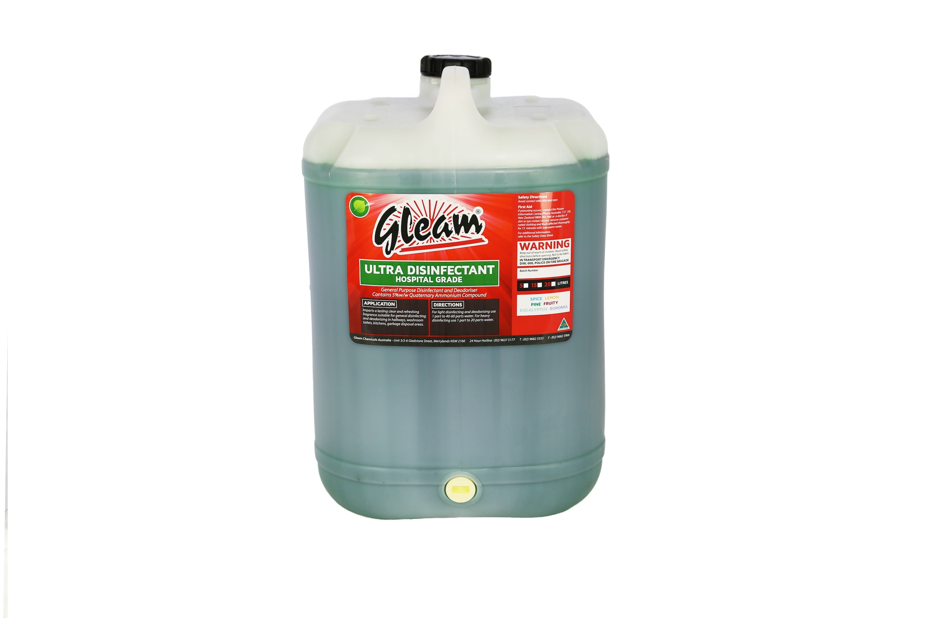 ULTRA DISINFECTANT HOSPITAL GRADE EUCALYPTUS 25L | KILLS 99% OF BACTERIA & GERMS