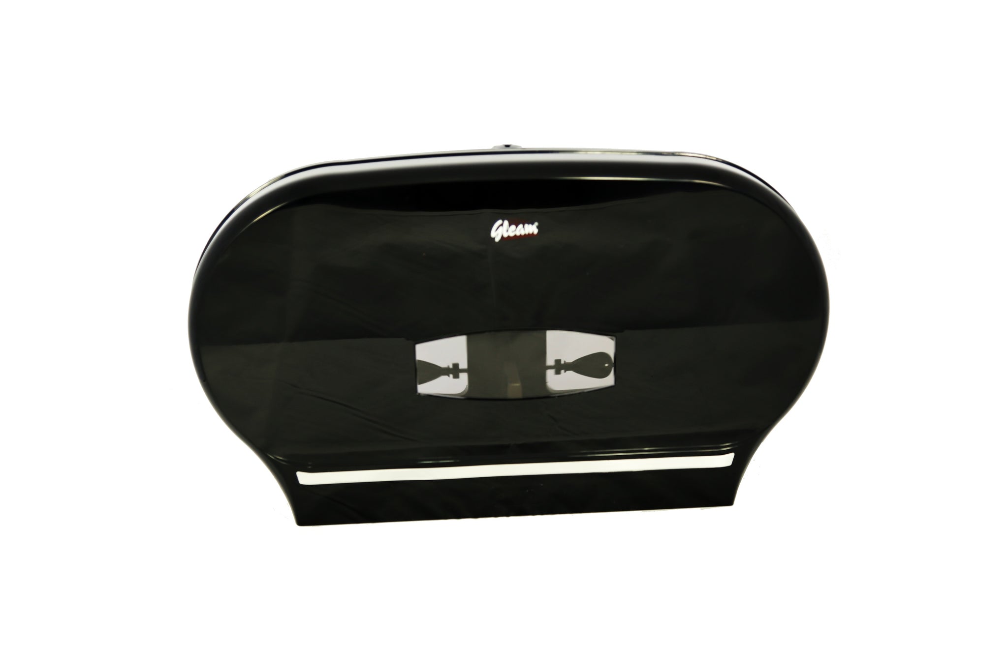 GLEAM PLASTIC BLACK DOUBLE-ROLL JUMBO TOILET ROLL DISPENSER 1 UNIT