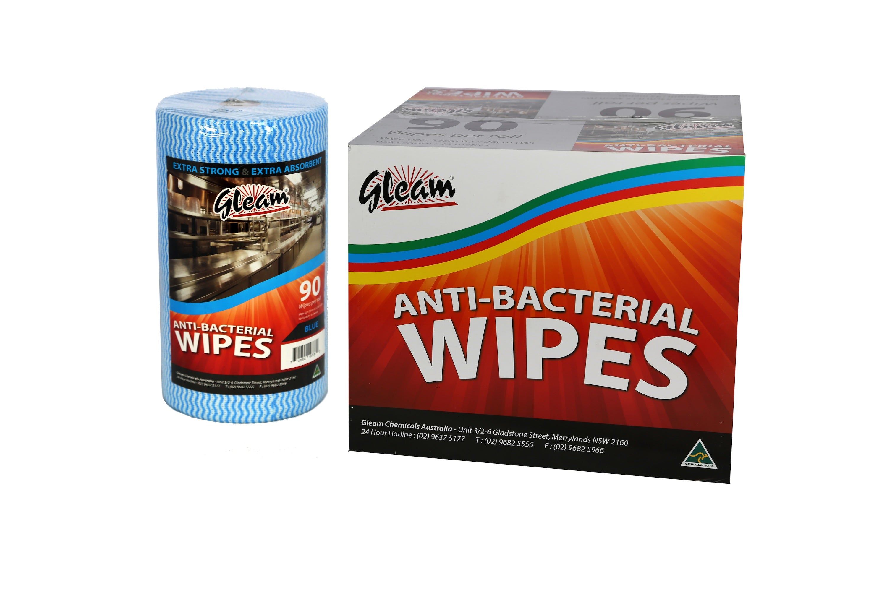 ANTIBACTERIAL FOOD SERVICE WIPES 4 ROLLS / CARTON