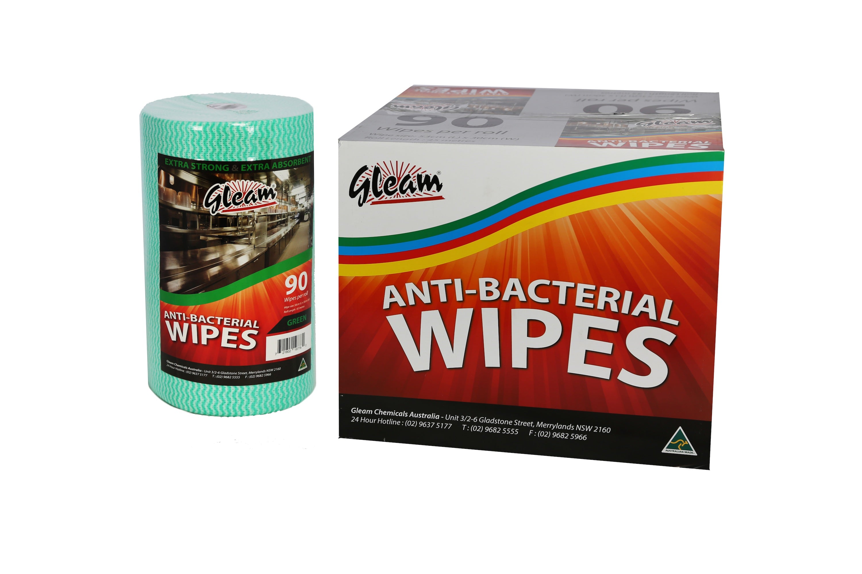 ANTIBACTERIAL FOOD SERVICE WIPES 4 ROLLS / CARTON