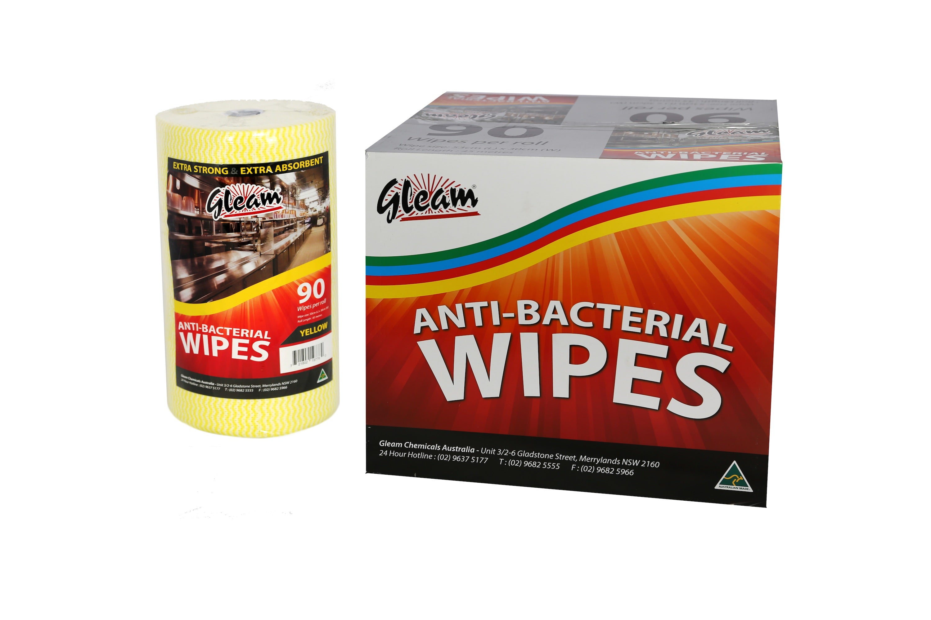 ANTIBACTERIAL FOOD SERVICE WIPES 4 ROLLS / CARTON
