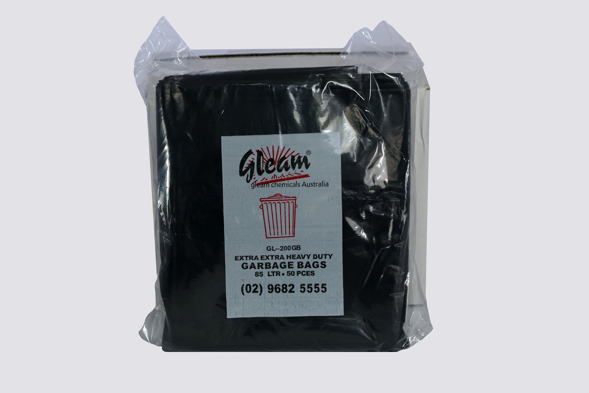 HEAVY DUTY GARBAGE BAGS 85L BLACK 200 UNITS