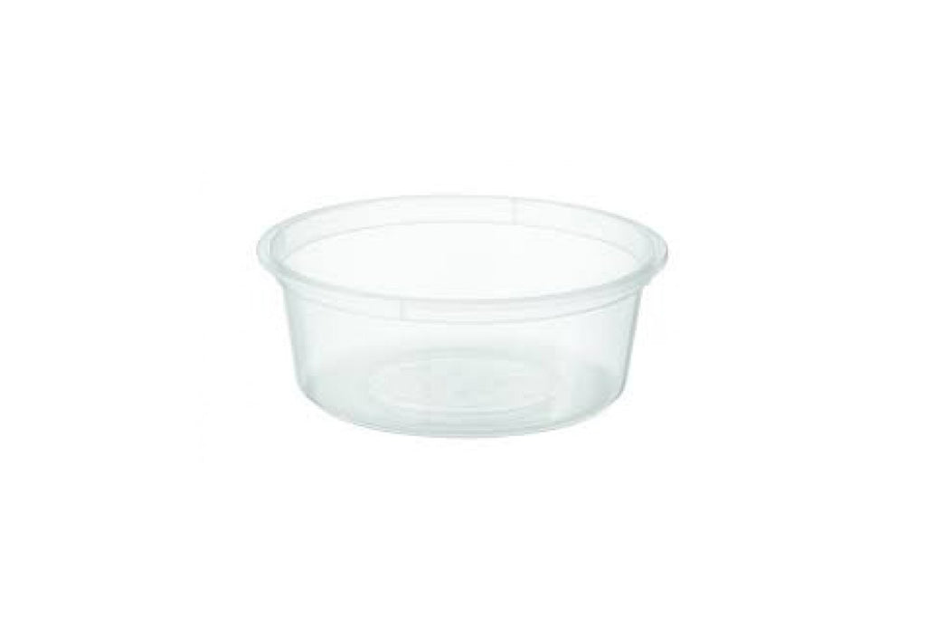 250ML/8OZ ROUND CLEAR PLASTIC CONTAINERS 110X40MM 1000 UNITS