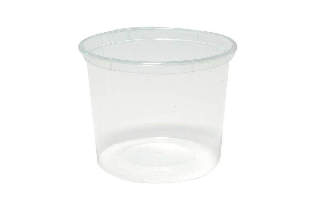 550ML/20OZ ROUND CLEAR PLASTIC CONTAINERS 110X75MM 500 UNITS