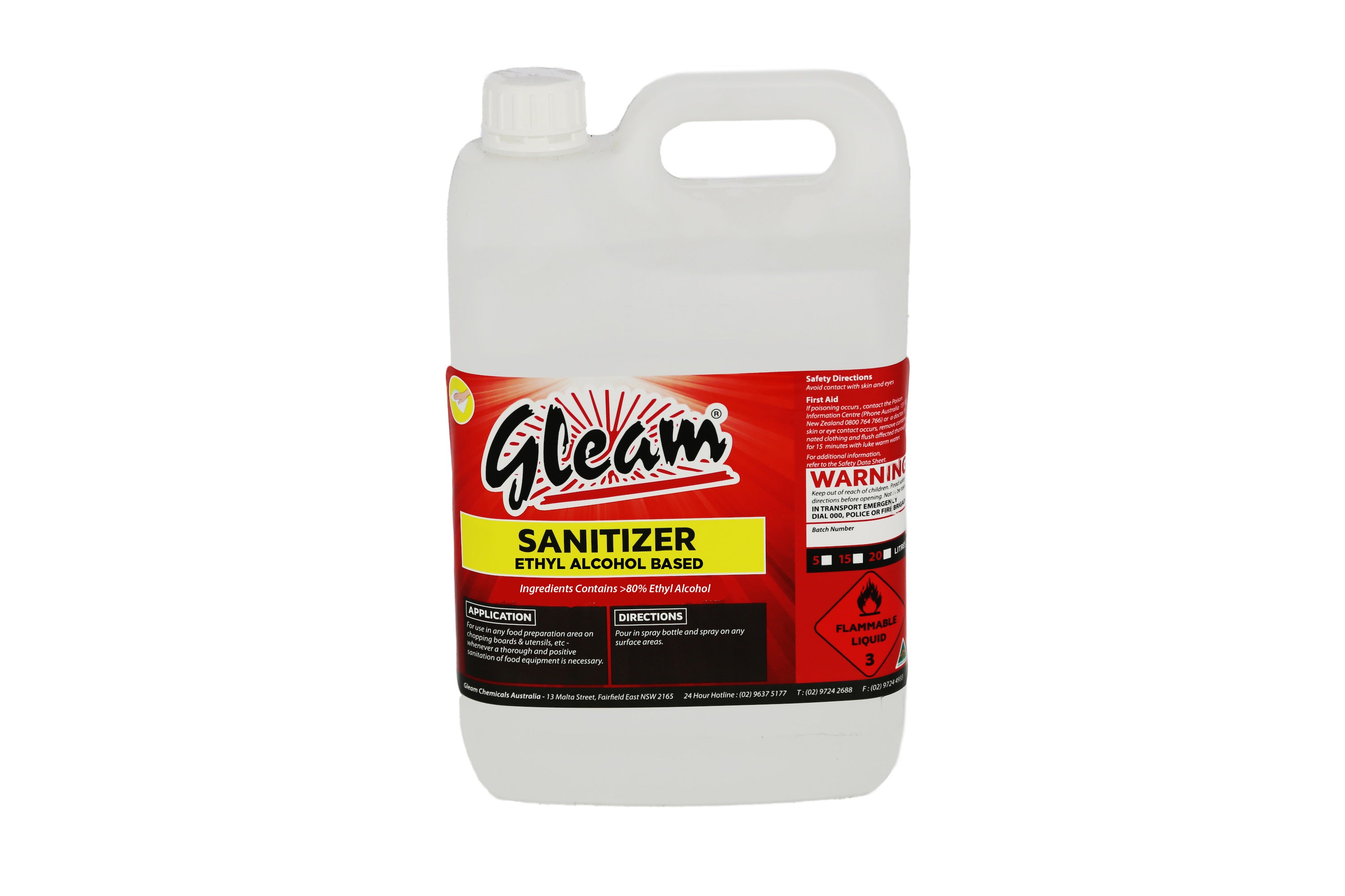 ETHYL ALCOHOL SANITISER FOR HARD SURFACES 5L