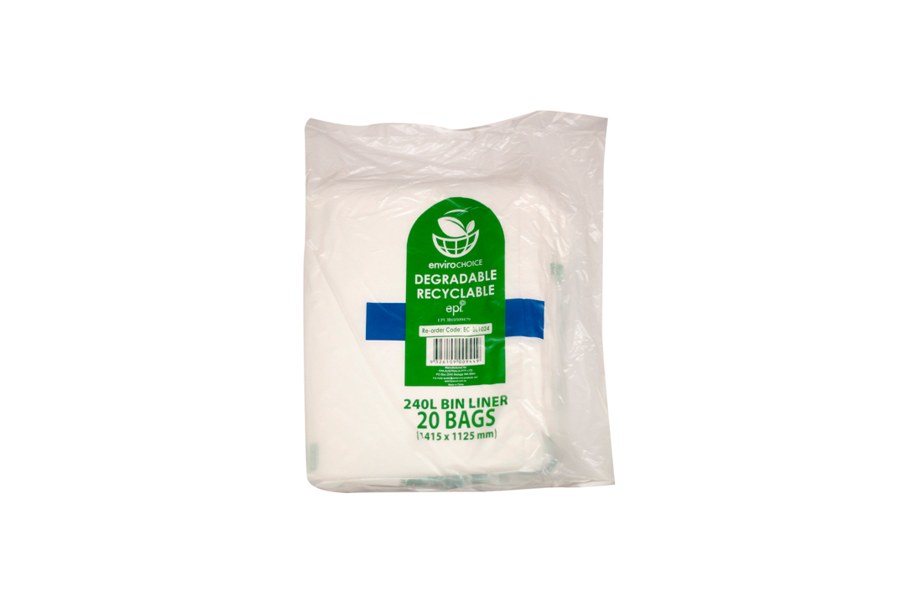 OXO BIODEGRADABLE GARBAGE BAGS 240 LITRES CLEAR 100 UNITS