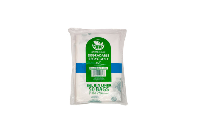 OXO BIODEGRADABLE GARBAGE BAGS 80 LITRES CLEAR 250 UNITS
