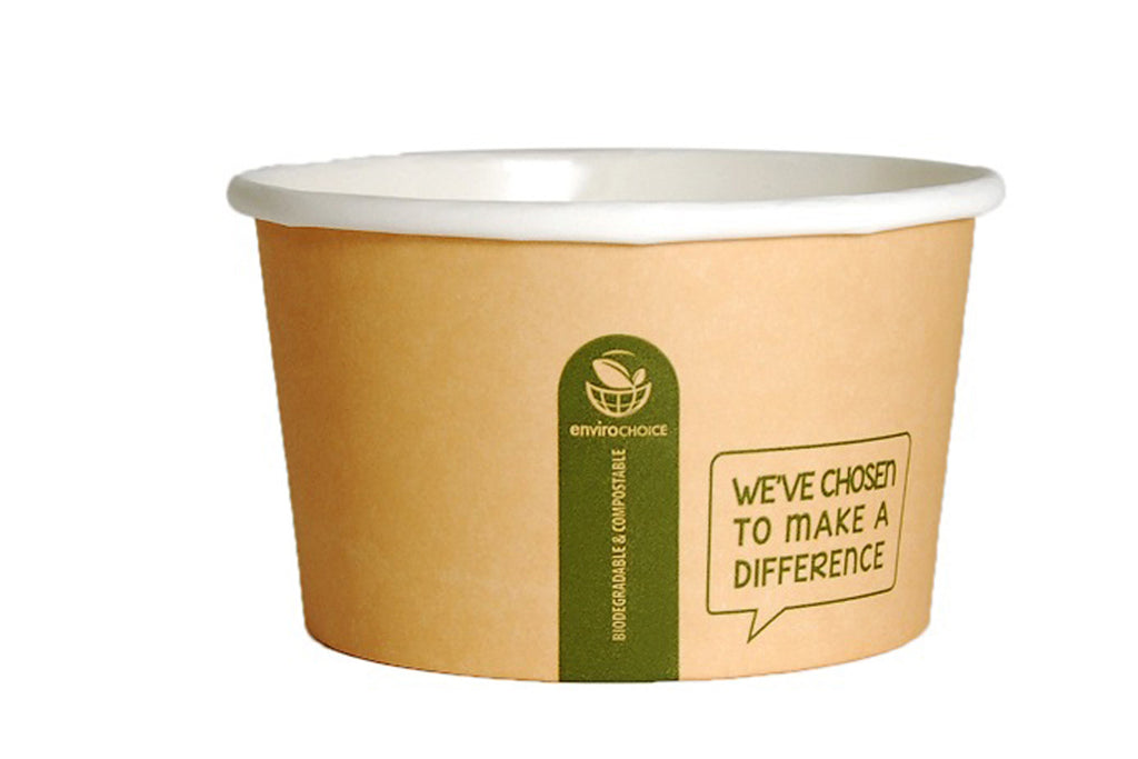 ENVIROCHOICE 12OZ PLA HEAVY BOARD ROUND CONTAINERS 115X65MM 500 UNITS