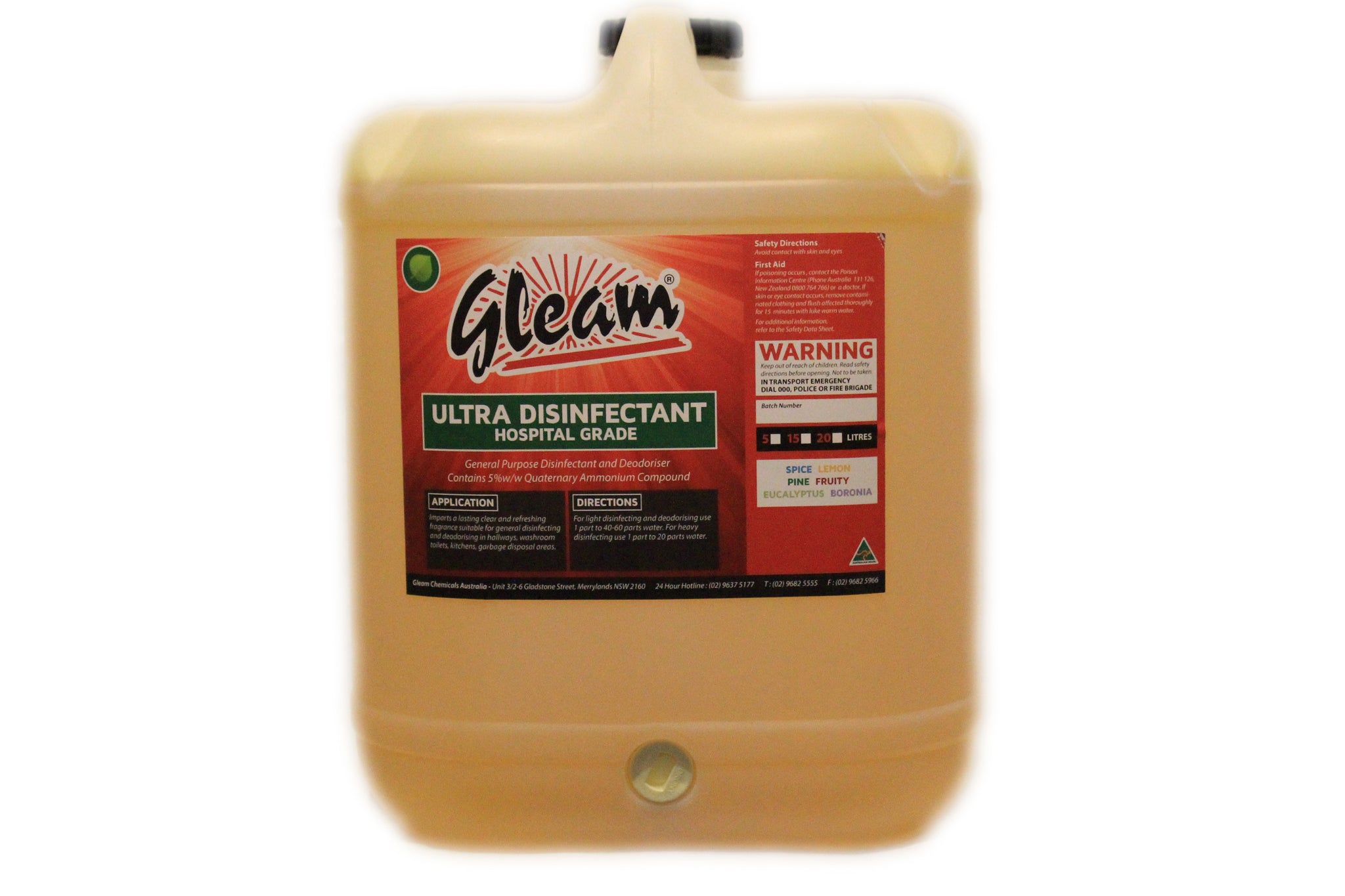 ULTRA DISINFECTANT HOSPITAL GRADE LEMON 20L | KILLS 99% OF BACTERIA & GERMS