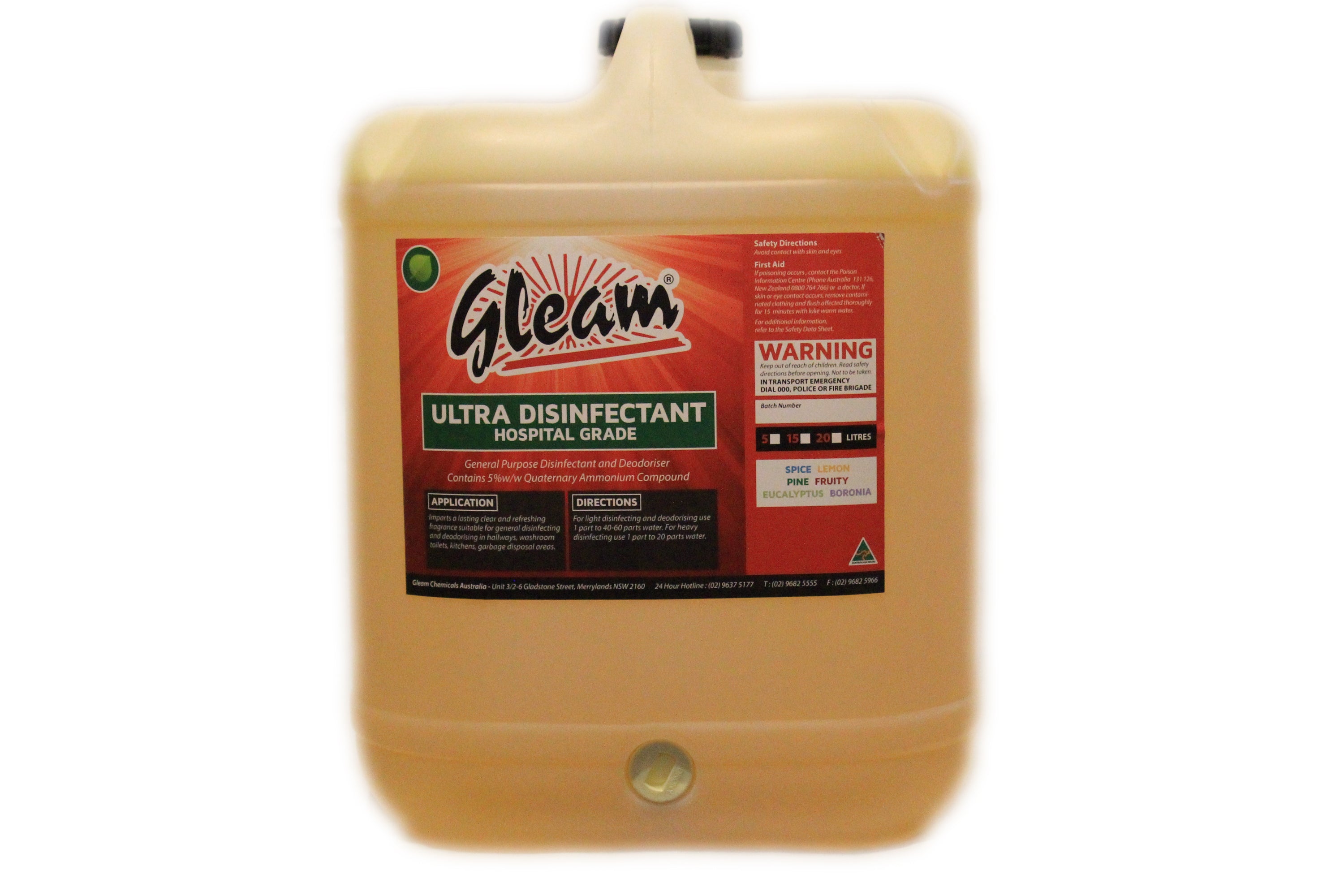 ULTRA DISINFECTANT HOSPITAL GRADE LEMON 20L | KILLS 99% OF BACTERIA & GERMS