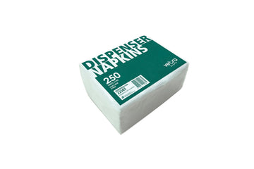 WHITE 1PLY DISPENSER NAPKINS 205x215MM 5000 UNITS